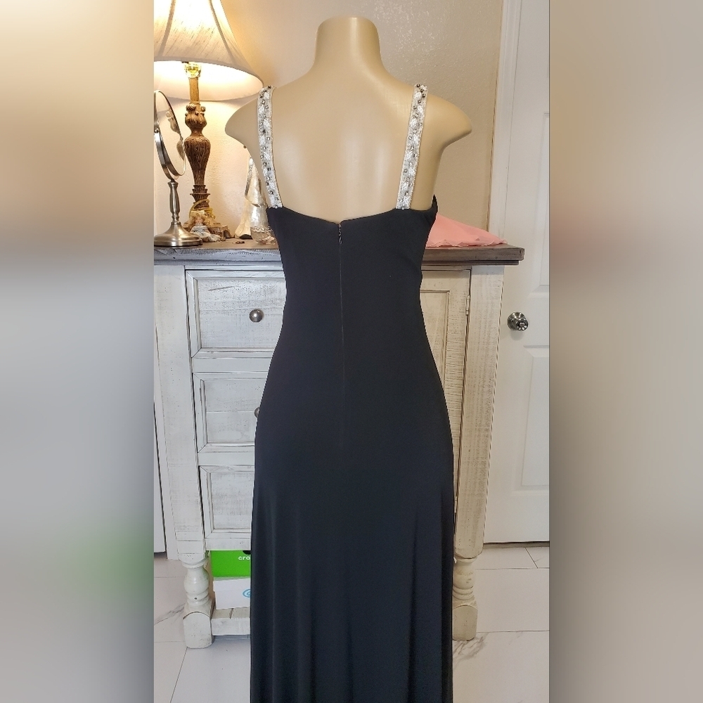 JS Boutique Black Strapless Dress with Silver Accents - Picture 4 of 9